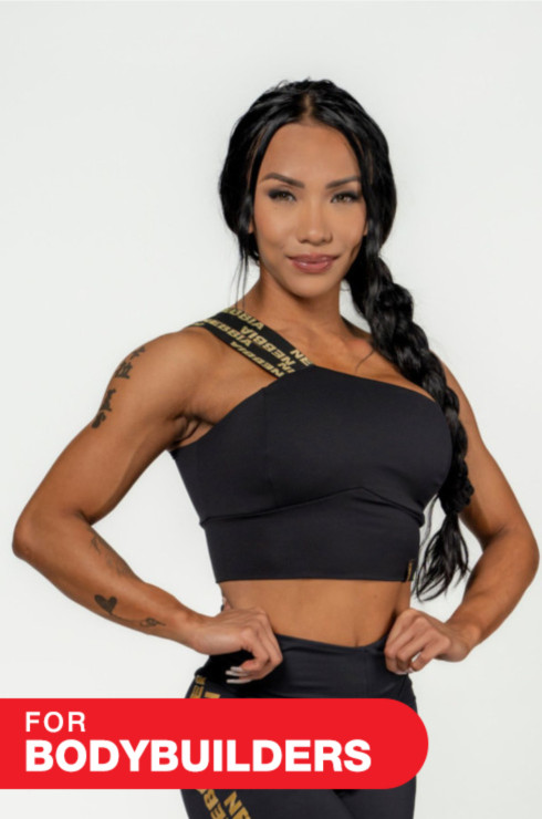 NEBBIA Women's High Support Sports Bra INTENSE Asymmetric Gold