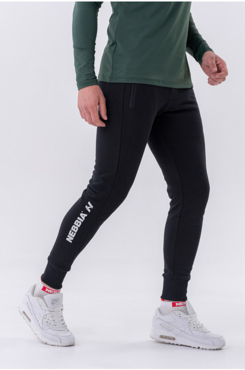 Pantalones de chándal delgados con bolsillos con cremallera "Re-gain" 320 Black