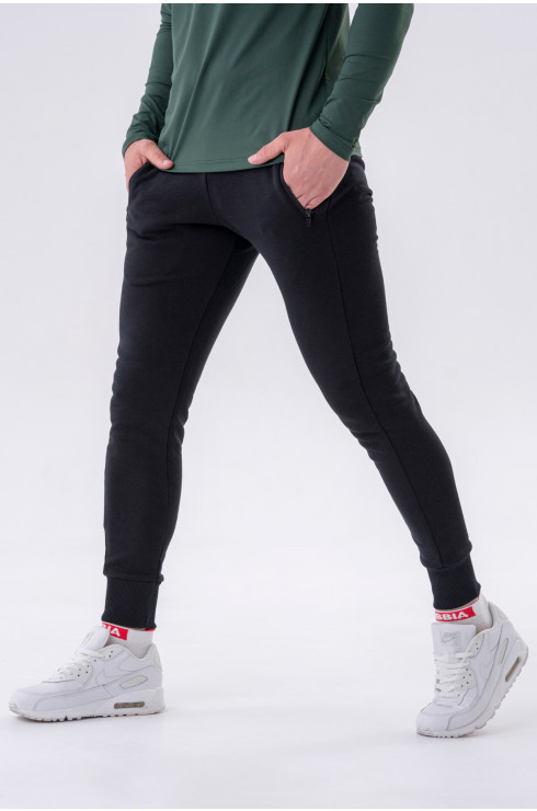Pantalones de chándal delgados con bolsillos con cremallera "Re-gain" 320 Black