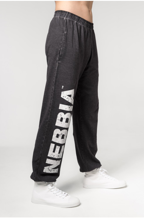 Washed-off Pantalones de chándal baggy con bolsillos GYM BRO 373