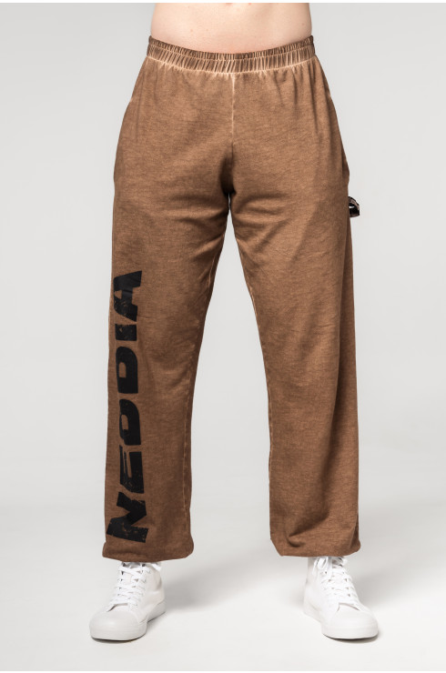 Washed-off Pantalones de chándal baggy con bolsillos GYM BRO 373