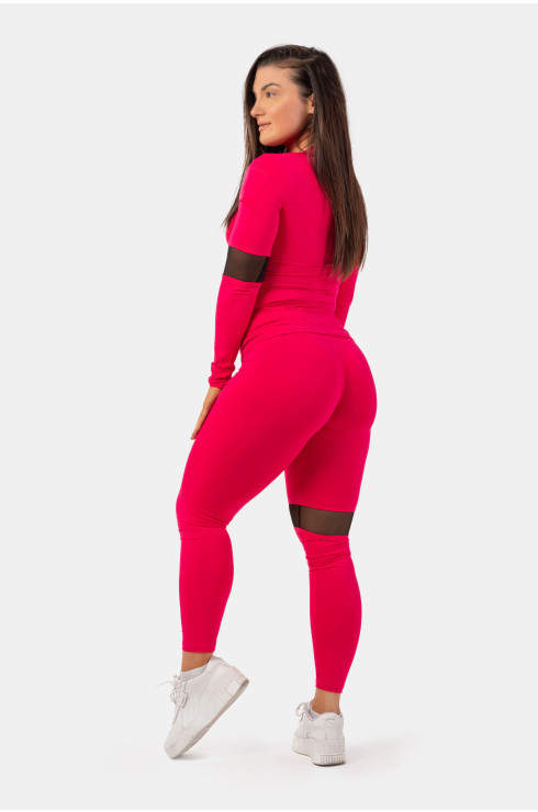 Long Sleeve Smart Pocket Sporty Top 418 Pink