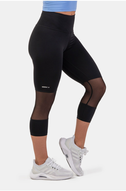 High-Waist ¾ Length Sporty Leggings 406 Black