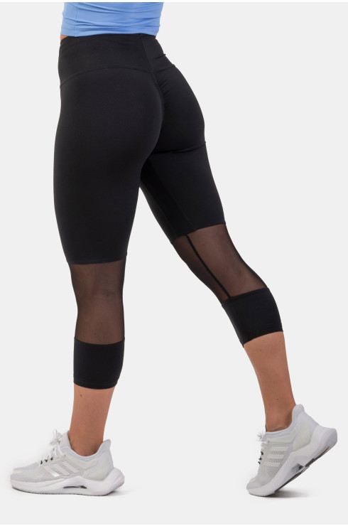 High-Waist ¾ Length Sporty Leggings 406 Black