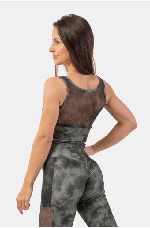 Zelená EKO sportovní podprsenka „Breathe“ se síťkou