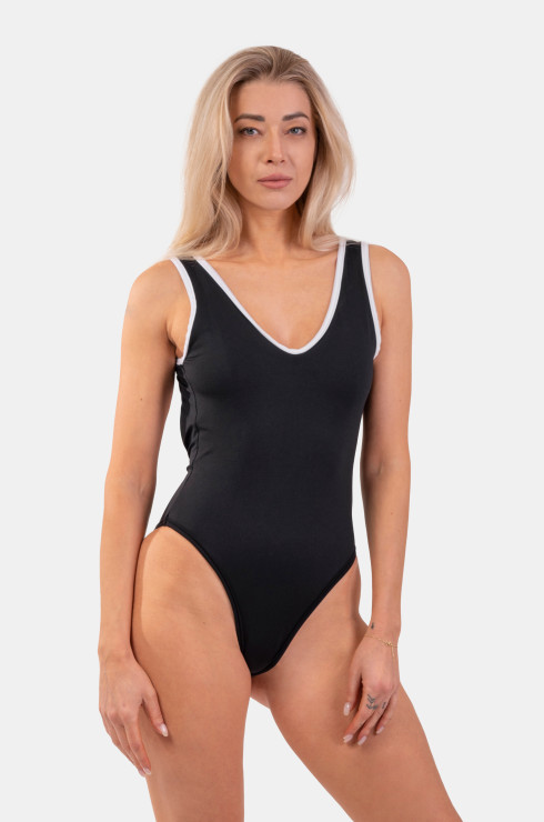One-piece Swimsuit Black French Style