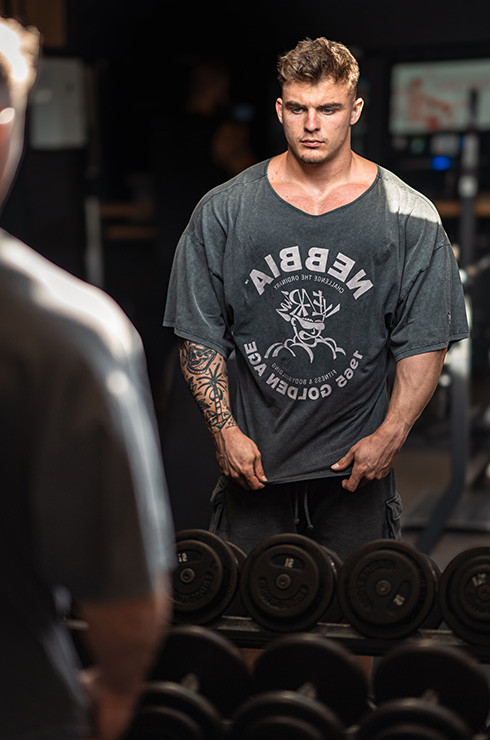 Washed-off camiseta de algodón GOLDEN AGE 788