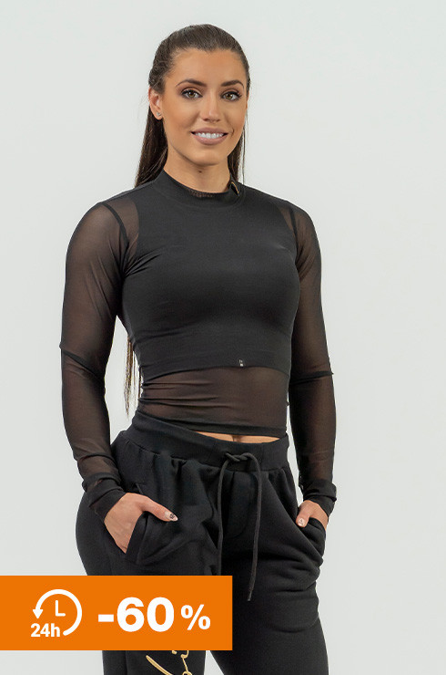 Dámsky top s dlhým rukávom NEBBIA INTENSE Sheer Gold