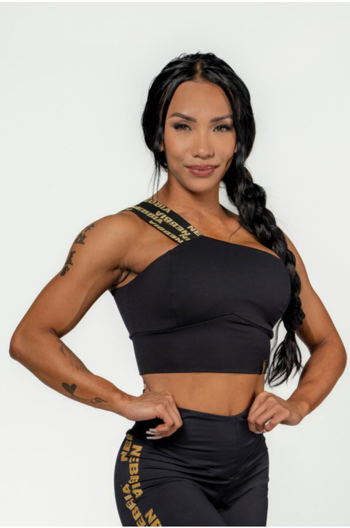 NEBBIA Women's High Support Sports Bra INTENSE Asymmetric 841 Gold