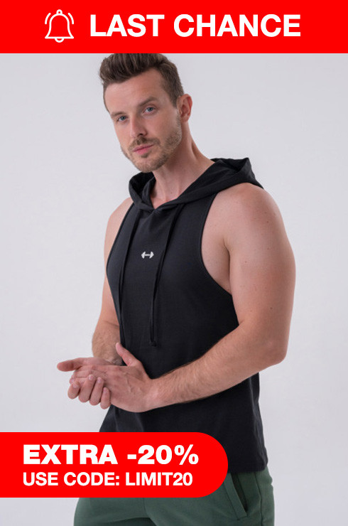 Fitness tielko s kapucňou Black