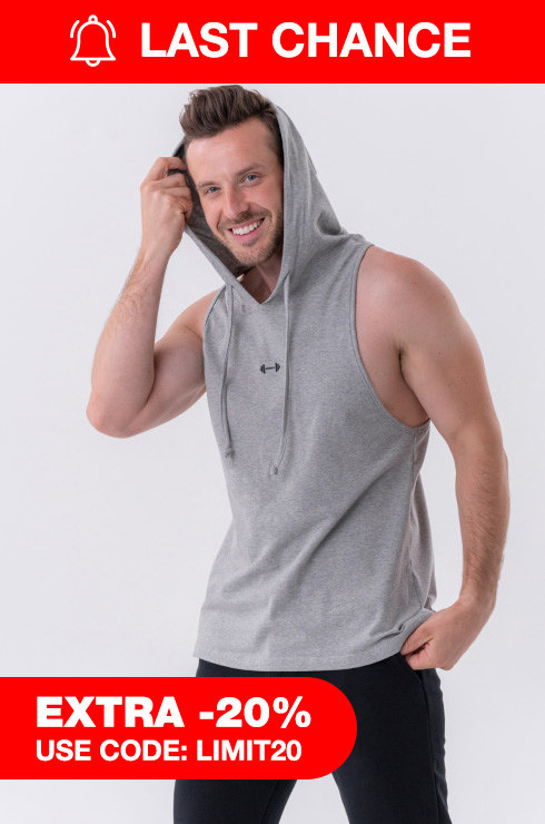 Camiseta de tirantes de fitness con capucha