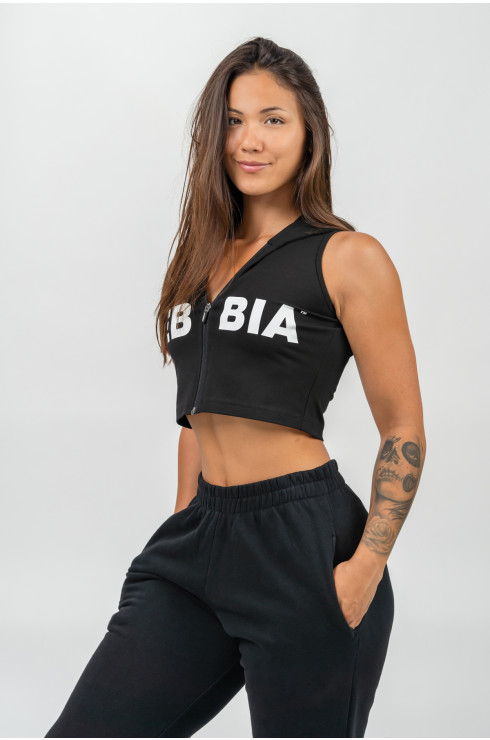 Crop mikina bez rukávov MUSCLE MOMMY 258