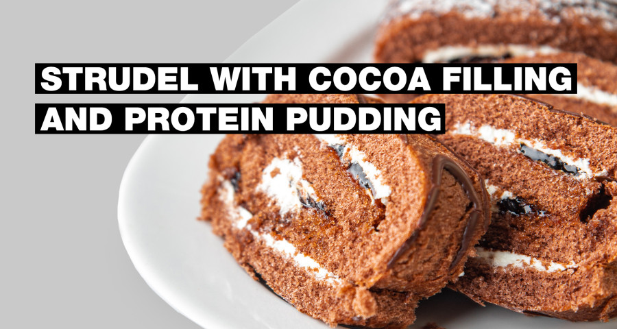Kakaový závin s proteinovým pudinkem